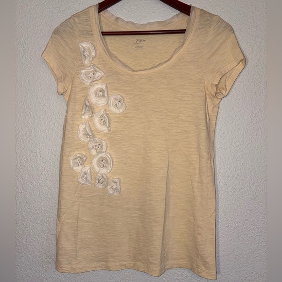 LOFT butter yellow v-neck top size M - Picture 1 of 5